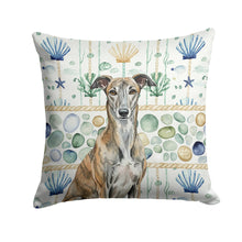 Load image into Gallery viewer, Brindle Greyhound Coastal Sea Glass Throw Pillow