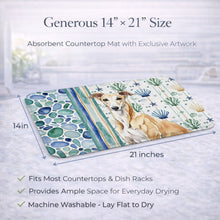 Load image into Gallery viewer, Fawn Greyhound Coastal Sea Glass Dish Drying Mat