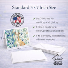 Load image into Gallery viewer, Fawn Greyhound Coastal Sea Glass Greeting Cards Pack of 8