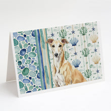 Load image into Gallery viewer, Fawn Greyhound Coastal Sea Glass Greeting Cards Pack of 8
