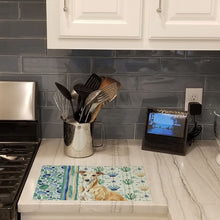 Load image into Gallery viewer, Fawn Greyhound Coastal Sea Glass Glass Cutting Board