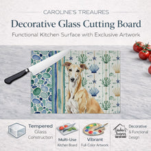 Load image into Gallery viewer, Fawn Greyhound Coastal Sea Glass Glass Cutting Board