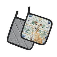 Load image into Gallery viewer, Fawn Greyhound Coastal Sea Glass Pair of Pot Holders
