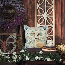 Load image into Gallery viewer, Fawn Greyhound Coastal Sea Glass Throw Pillow