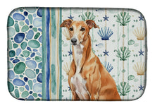 Load image into Gallery viewer, Red Greyhound Coastal Sea Glass Dish Drying Mat