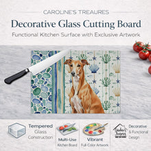 Load image into Gallery viewer, Red Greyhound Coastal Sea Glass Glass Cutting Board
