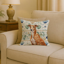 Load image into Gallery viewer, Red Greyhound Coastal Sea Glass Throw Pillow