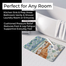 Load image into Gallery viewer, Red Greyhound Coastal Sea Glass Memory Foam Kitchen Mat