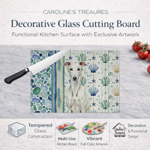 Load image into Gallery viewer, White Greyhound Coastal Sea Glass Glass Cutting Board