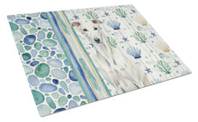 Load image into Gallery viewer, White Greyhound Coastal Sea Glass Glass Cutting Board