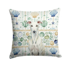Load image into Gallery viewer, White Greyhound Coastal Sea Glass Throw Pillow