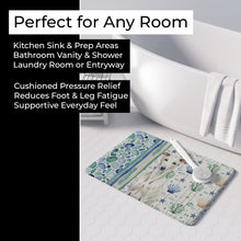 Load image into Gallery viewer, White Greyhound Coastal Sea Glass Memory Foam Kitchen Mat