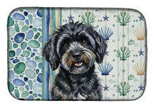 Load image into Gallery viewer, Black Havanese Coastal Sea Glass Dish Drying Mat