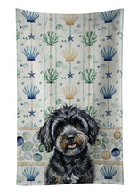 Load image into Gallery viewer, Black Havanese Coastal Sea Glass Kitchen Towel