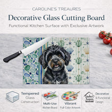 Load image into Gallery viewer, Black Havanese Coastal Sea Glass Glass Cutting Board