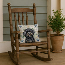 Load image into Gallery viewer, Black Havanese Coastal Sea Glass Throw Pillow