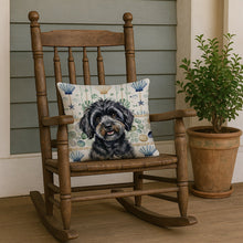 Load image into Gallery viewer, Black Havanese Coastal Sea Glass Throw Pillow