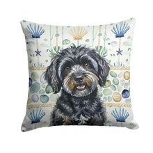 Load image into Gallery viewer, Black Havanese Coastal Sea Glass Throw Pillow