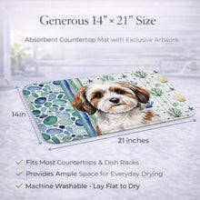 Load image into Gallery viewer, Parti-color Havanese Coastal Sea Glass Dish Drying Mat