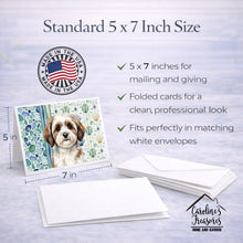 Load image into Gallery viewer, Parti-color Havanese Coastal Sea Glass Greeting Cards Pack of 8