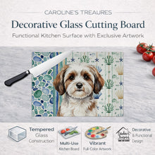 Load image into Gallery viewer, Parti-color Havanese Coastal Sea Glass Glass Cutting Board