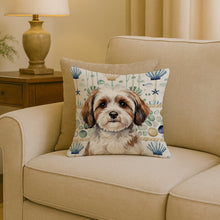 Load image into Gallery viewer, Parti-color Havanese Coastal Sea Glass Throw Pillow