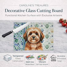 Load image into Gallery viewer, Sable Havanese Coastal Sea Glass Glass Cutting Board