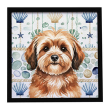Load image into Gallery viewer, Sable Havanese Coastal Sea Glass Framed Metal Print