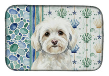 Load image into Gallery viewer, White Havanese Coastal Sea Glass Dish Drying Mat