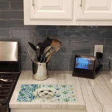 Load image into Gallery viewer, White Havanese Coastal Sea Glass Glass Cutting Board