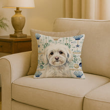 Load image into Gallery viewer, White Havanese Coastal Sea Glass Throw Pillow