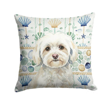 Load image into Gallery viewer, White Havanese Coastal Sea Glass Throw Pillow