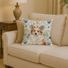 Load image into Gallery viewer, Tan Icelandic Sheepdog Coastal Sea Glass Throw Pillow