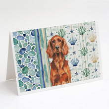 Load image into Gallery viewer, Irish Setter Coastal Sea Glass Greeting Cards Pack of 8