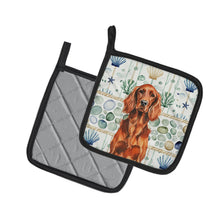 Load image into Gallery viewer, Irish Setter Coastal Sea Glass Pair of Pot Holders