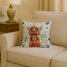 Load image into Gallery viewer, Irish Setter Coastal Sea Glass Throw Pillow