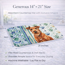 Load image into Gallery viewer, Irish Terrier Coastal Sea Glass Dish Drying Mat