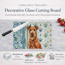 Load image into Gallery viewer, Irish Terrier Coastal Sea Glass Glass Cutting Board
