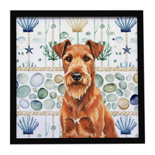Load image into Gallery viewer, Irish Terrier Coastal Sea Glass Framed Metal Print