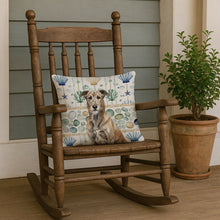 Load image into Gallery viewer, Brindle Irish Wolfhound Coastal Sea Glass Throw Pillow