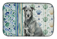 Load image into Gallery viewer, Gray Irish Wolfhound Coastal Sea Glass Dish Drying Mat