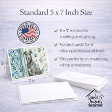 Load image into Gallery viewer, Gray Irish Wolfhound Coastal Sea Glass Greeting Cards Pack of 8