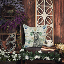 Load image into Gallery viewer, Gray Irish Wolfhound Coastal Sea Glass Throw Pillow