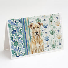 Load image into Gallery viewer, Wheaten Irish Wolfhound Coastal Sea Glass Greeting Cards Pack of 8
