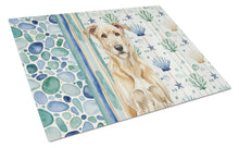 Load image into Gallery viewer, Wheaten Irish Wolfhound Coastal Sea Glass Glass Cutting Board