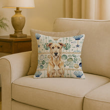 Load image into Gallery viewer, Wheaten Irish Wolfhound Coastal Sea Glass Throw Pillow