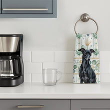 Load image into Gallery viewer, Black Italian Greyhound Coastal Sea Glass Kitchen Towel