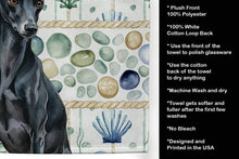 Load image into Gallery viewer, Black Italian Greyhound Coastal Sea Glass Kitchen Towel