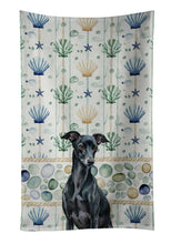 Load image into Gallery viewer, Black Italian Greyhound Coastal Sea Glass Kitchen Towel