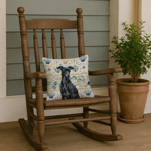 Load image into Gallery viewer, Black Italian Greyhound Coastal Sea Glass Throw Pillow